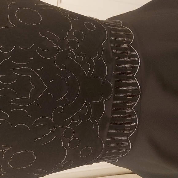 Black NWT  Marerial Girl peplum top with mesh. - Picture 5 of 12